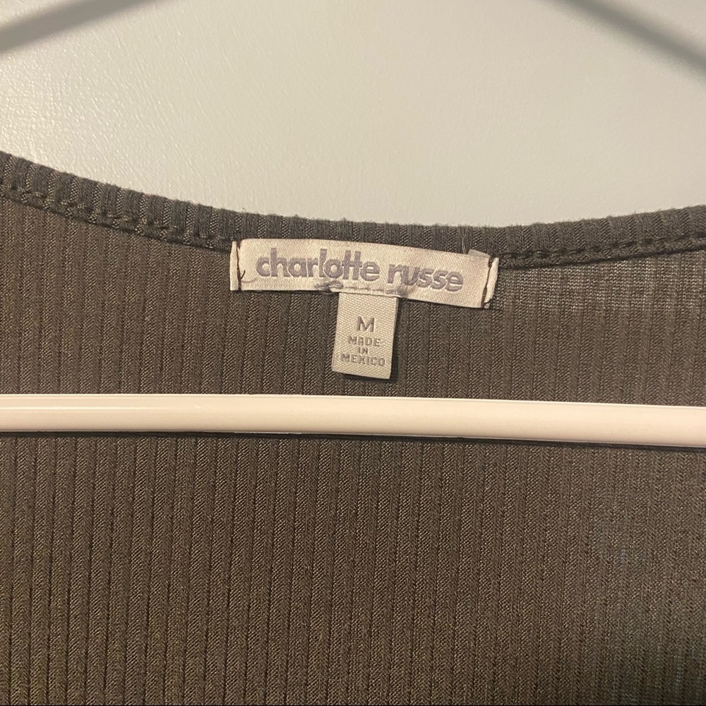 Charlotte Russe Olive Army Green Long Sleeve Body Con Dress - Medium - Picture 2 of 4